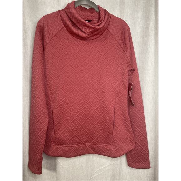 Nyano Sherpa Pullover - Turtleneck Long SLV/Front Pouch/Textured Red - Size S - Picture 1 of 10